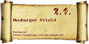 Neuberger Vitold névjegykártya